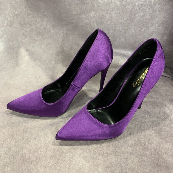 Elisabet Tang Pointed Toe Satin Stilettos - Picture 6 of 8